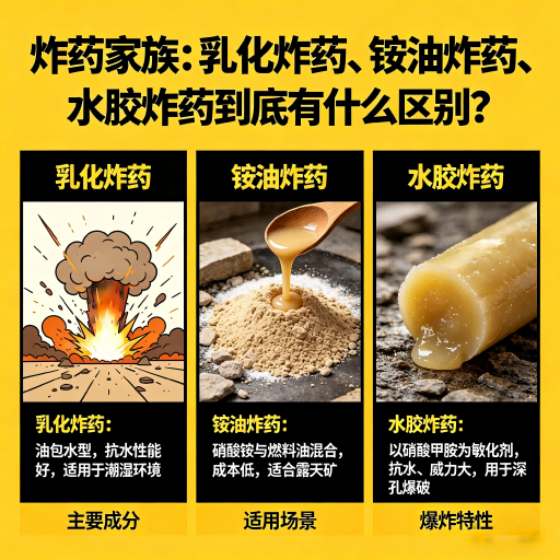 河池炸药家族：乳化炸药、铵油炸药、水胶炸药到底有什么区别？